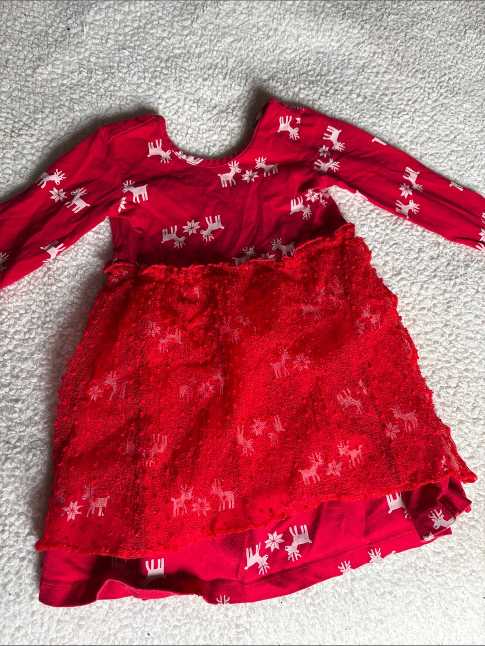 Red Girls' Holiday Reindeer Dress